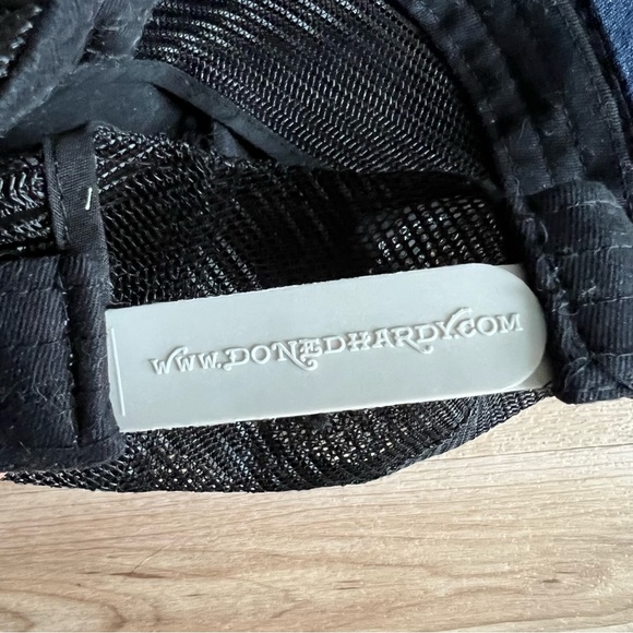 ED HARDY VINTAGE COLLECTIBLE Embroidered Rose Hat Black REAR - Picture 8 of 9